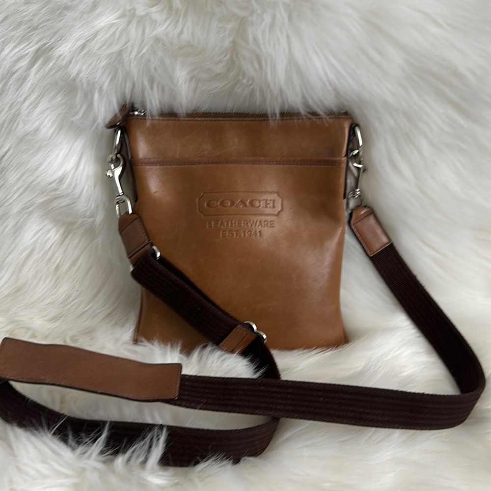 Coach tan leather crossbody